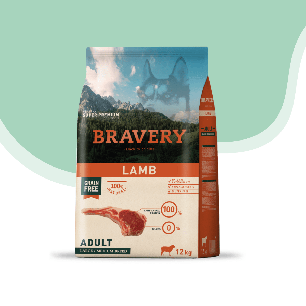 Bravery perro medium large adulto lamb 12 kg1