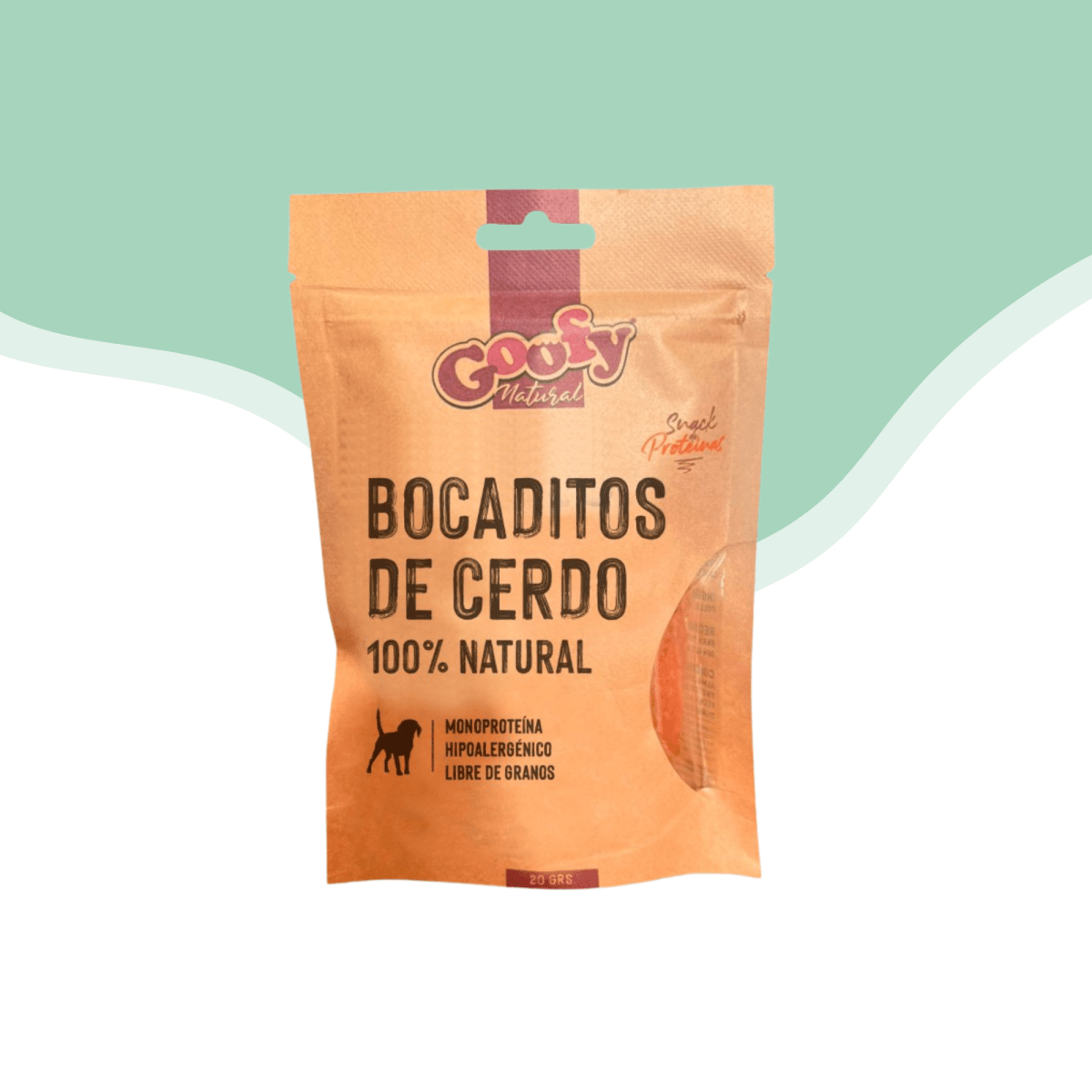 Bocaditos cerdo deshidratado Goofy perro 20 gr1