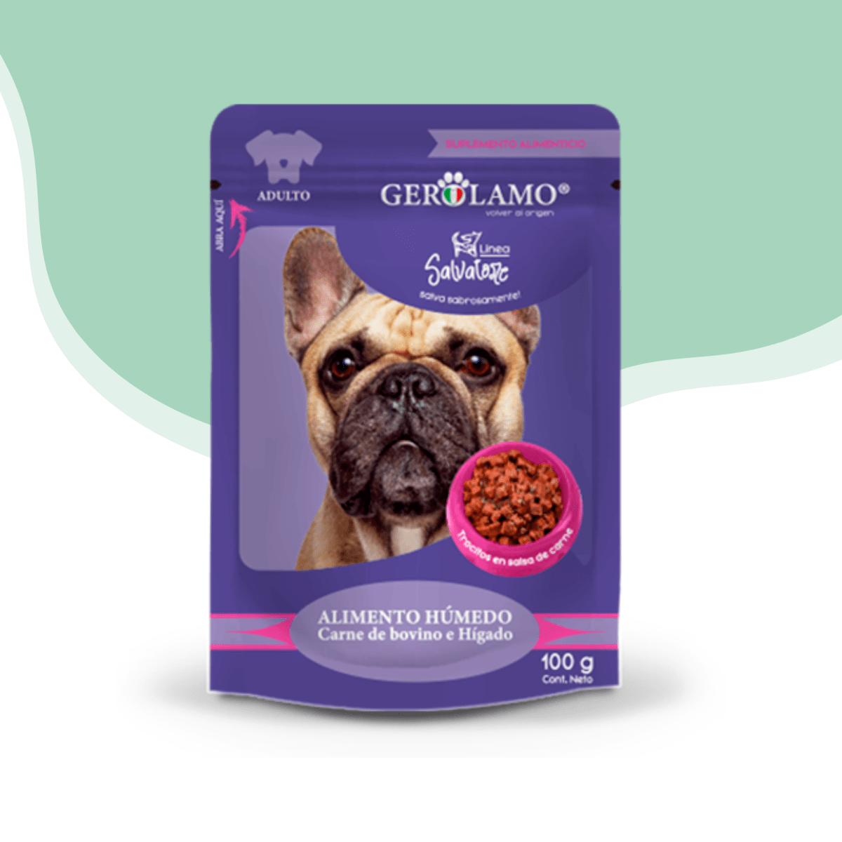 Pouch Salvatore perro sabor carne 100 gr1