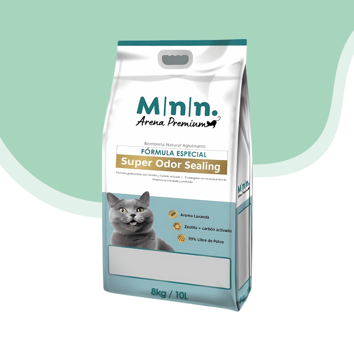 Arena sanitaria carbon activo Minino 8 kg1