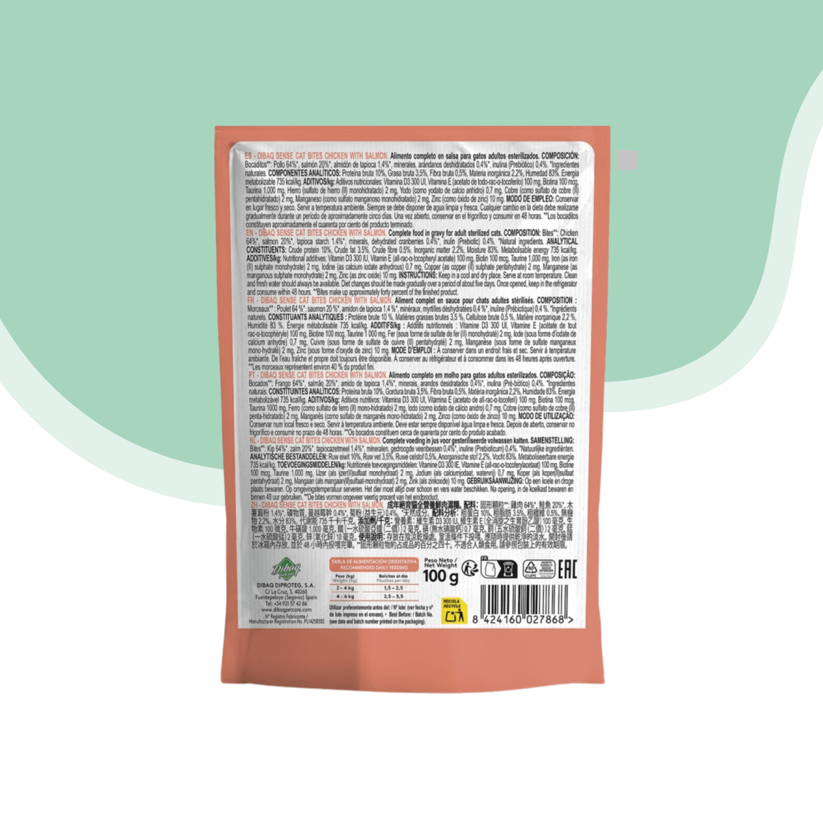 Sense bocaditos en salsa pollo y salmón gato 100 gr2