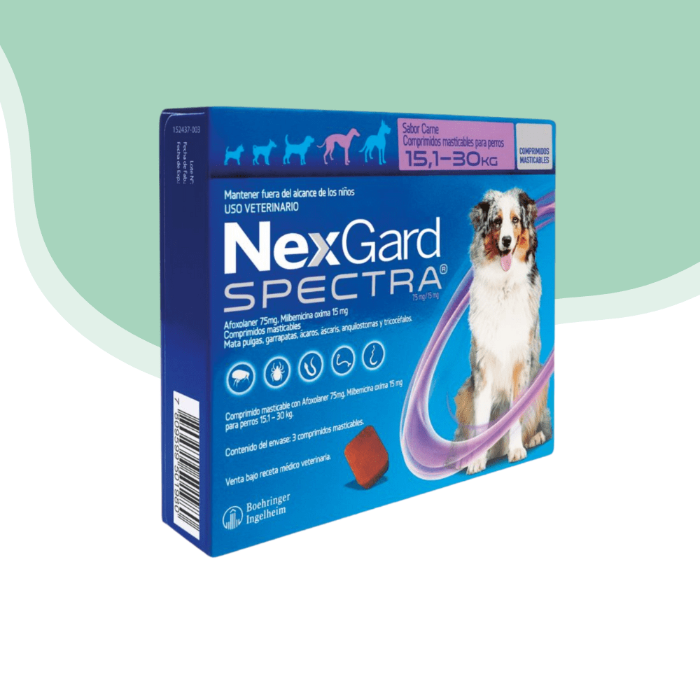 Nexgard SPECTRA perro Antip. externo e interno 15.1 - 30 kg1