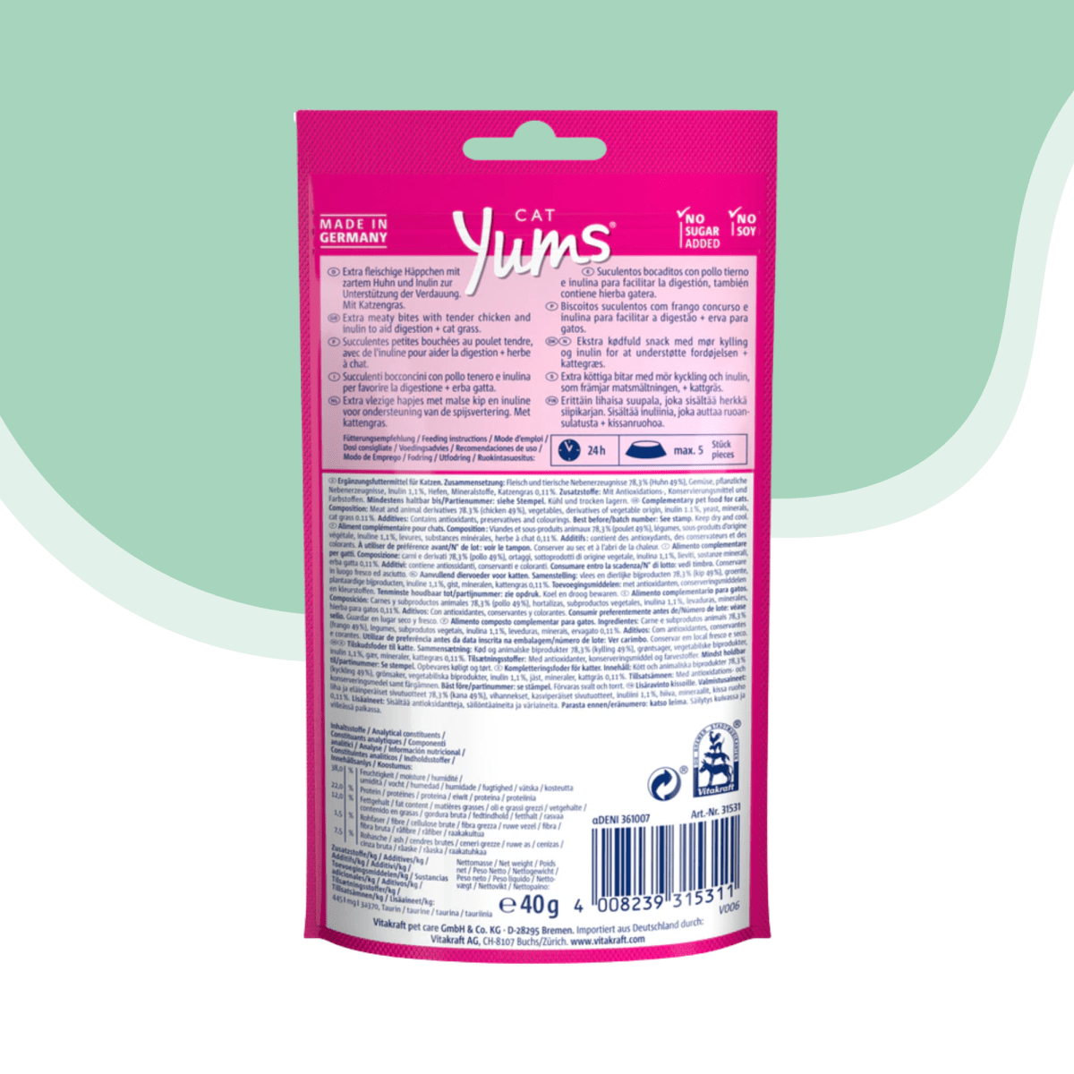 Vitakraft Cat jums gato snack sabor pollo y catnip2