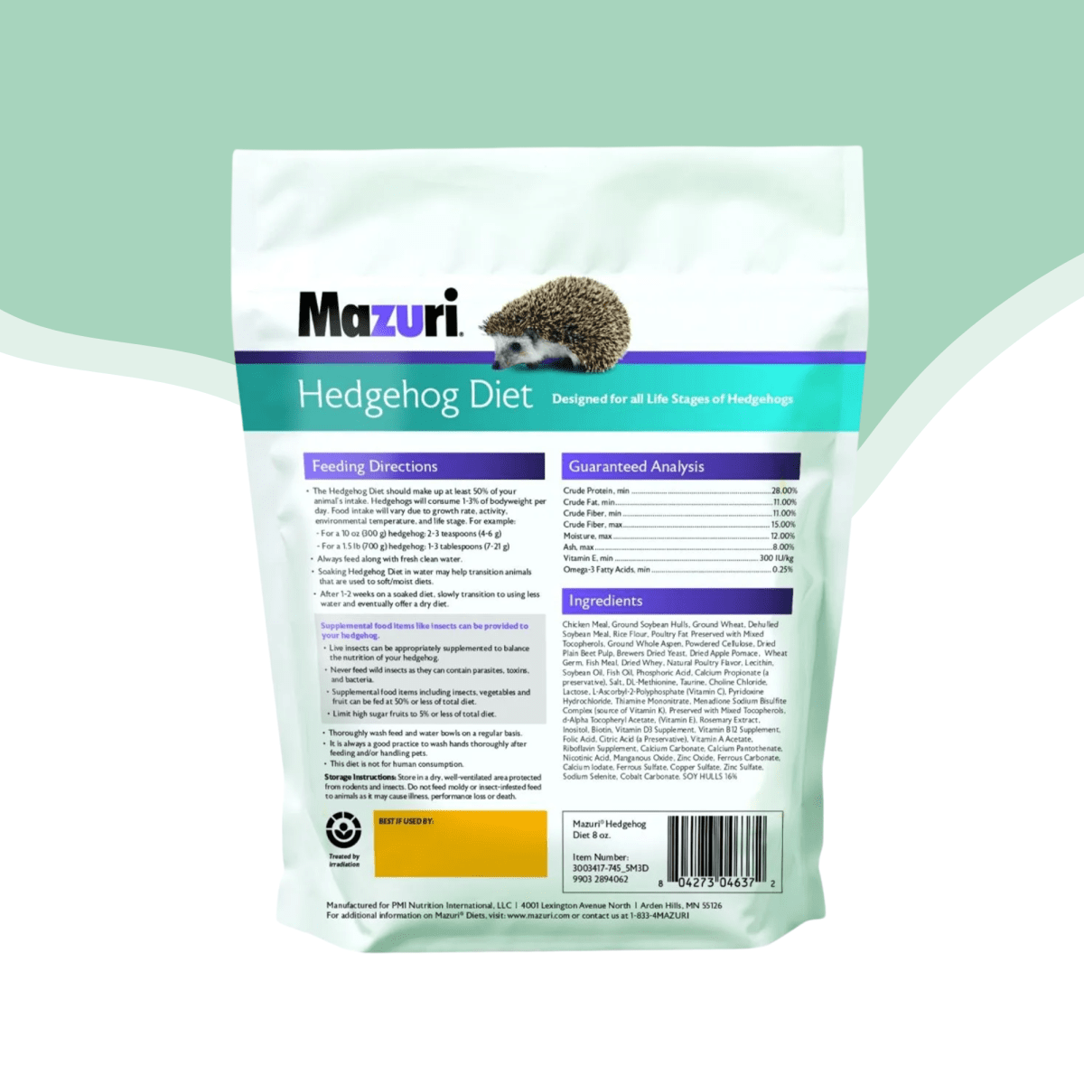 Mazuri Erizo alimento completo 500 gr2