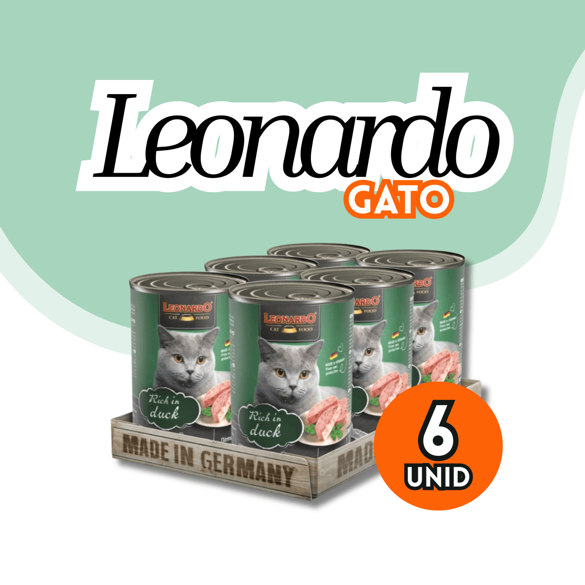 Leonardo gato lata pato 400 gr.2