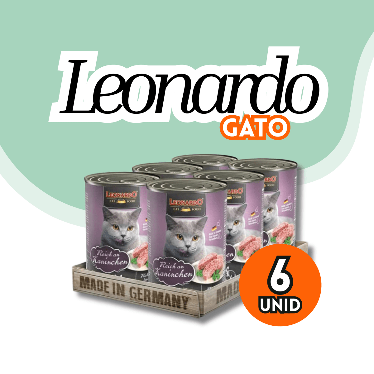 Leonardo gato lata conejo 400 gr.2