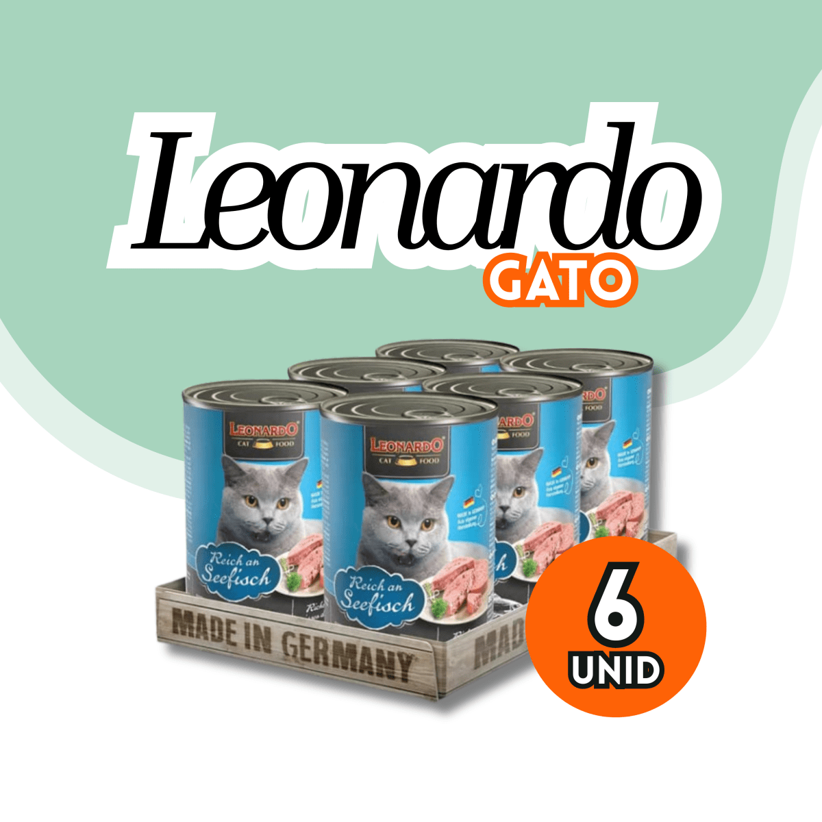 Leonardo gato lata pescado 400 gr.2