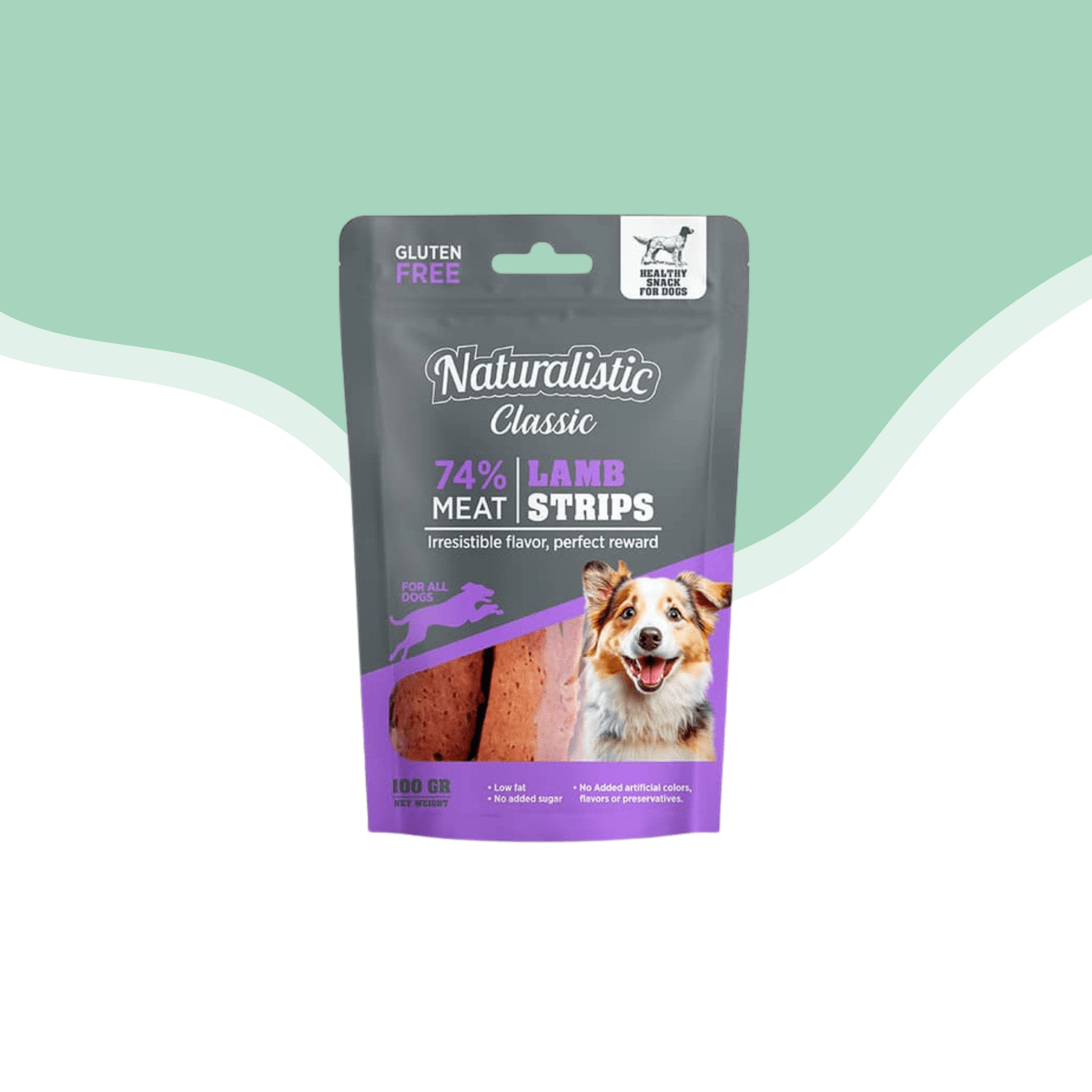 Naturalistic cordero strip perro 100 gr1