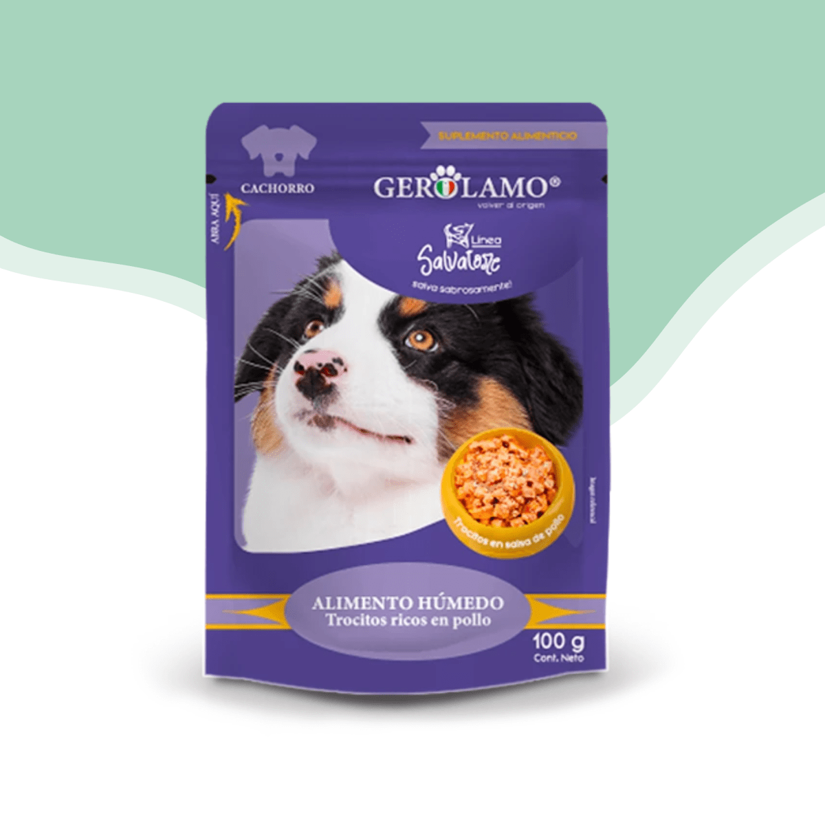 Pouch Gerolamo salvatore perro cachorro pollo 100 gr1