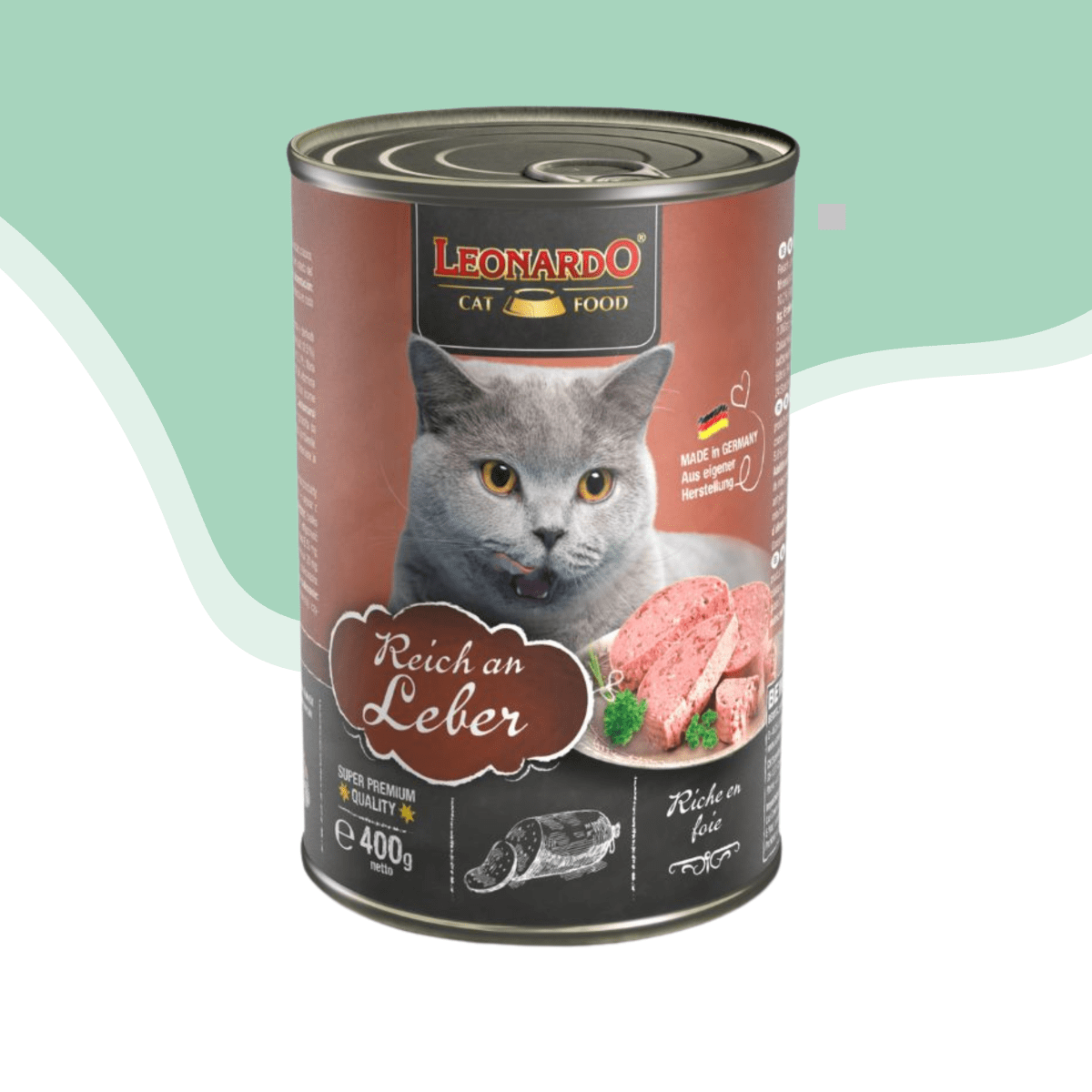Leonardo gato lata higado 400 gr.1