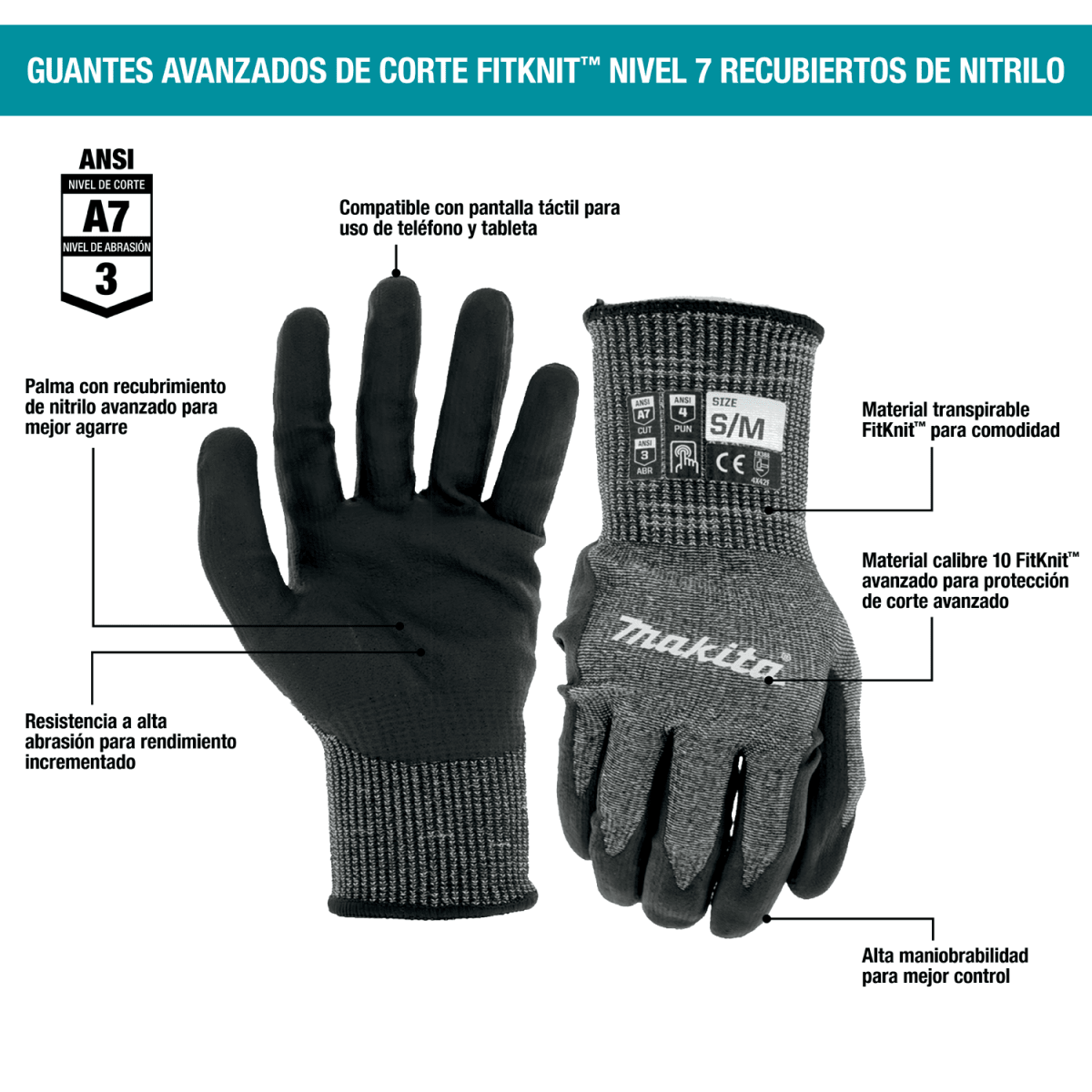 GUANTE DE CORTE MAKITA T-041392