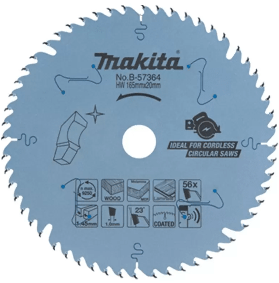 DISCO DE SIERRA EFFICUT MELAMINE (6-1/2 X20 MM X1.45MM) 56 DIENTES2