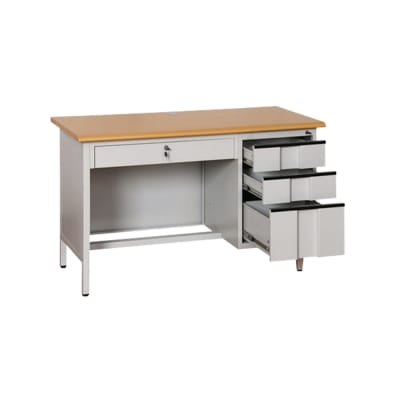 ESCRITORIO METALICO CUBIERTA MADERA 120 CM1