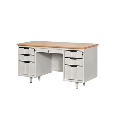 ESCRITORIO METALICO CUBIERTA MADERA 140 CM1