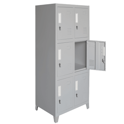 Locker Metálico - 2 Cuerpos 6 Puertas con Portacandado | Casillero Onloop PRO1