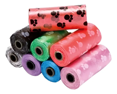 ¡Pack x6 Rollos! 90 Bolsas para Residuos de Mascota – Coloridas1