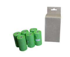 Pack de 90 Bolsas Biodegradables – 6 Rollos para Residuos de Mascotas