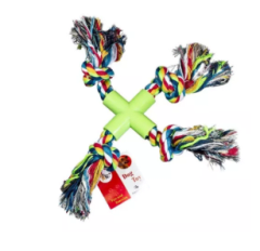 ¡Resistente! Juguete Interactivo para Perros – Cruz de Cuerda para Tirar y Morder