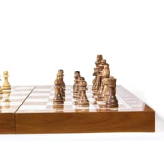 Tablero Ajedrez Con Piezas De Madera