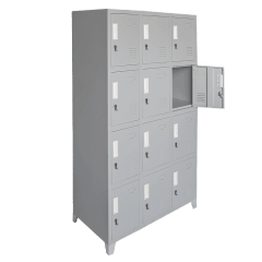 Locker Metálico - 3 Cuerpo 12 Puertas con Portacandado | Casillero Onloop PRO