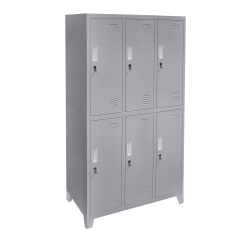 Locker Metálico - 3 Cuerpo 6 Puertas con Portacandado | Casillero Onloop PRO
