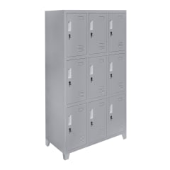 Locker Metálico - 3 Cuerpo 9 Puertas con Portacandado | Casillero Onloop PRO