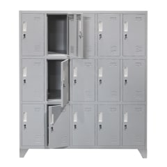 Locker Metálico - 5 Cuerpos 15 Puertas con Portacandado | Casillero Onloop PRO