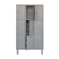 Locker Metálico 3 Cuerpos 9 Puertas | Casillero Nacional