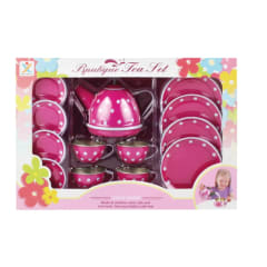 Juego De Tacitas Teteras Platitos Metálicos Set De Té Niñas