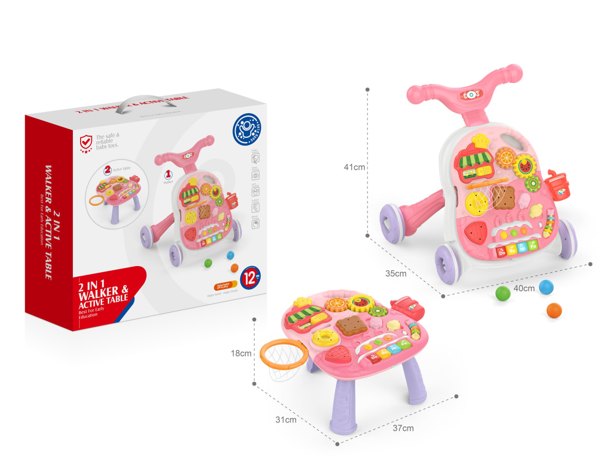 Andador 2 en 1 con Mesa de Actividades – Juguete Educativo para Bebés5