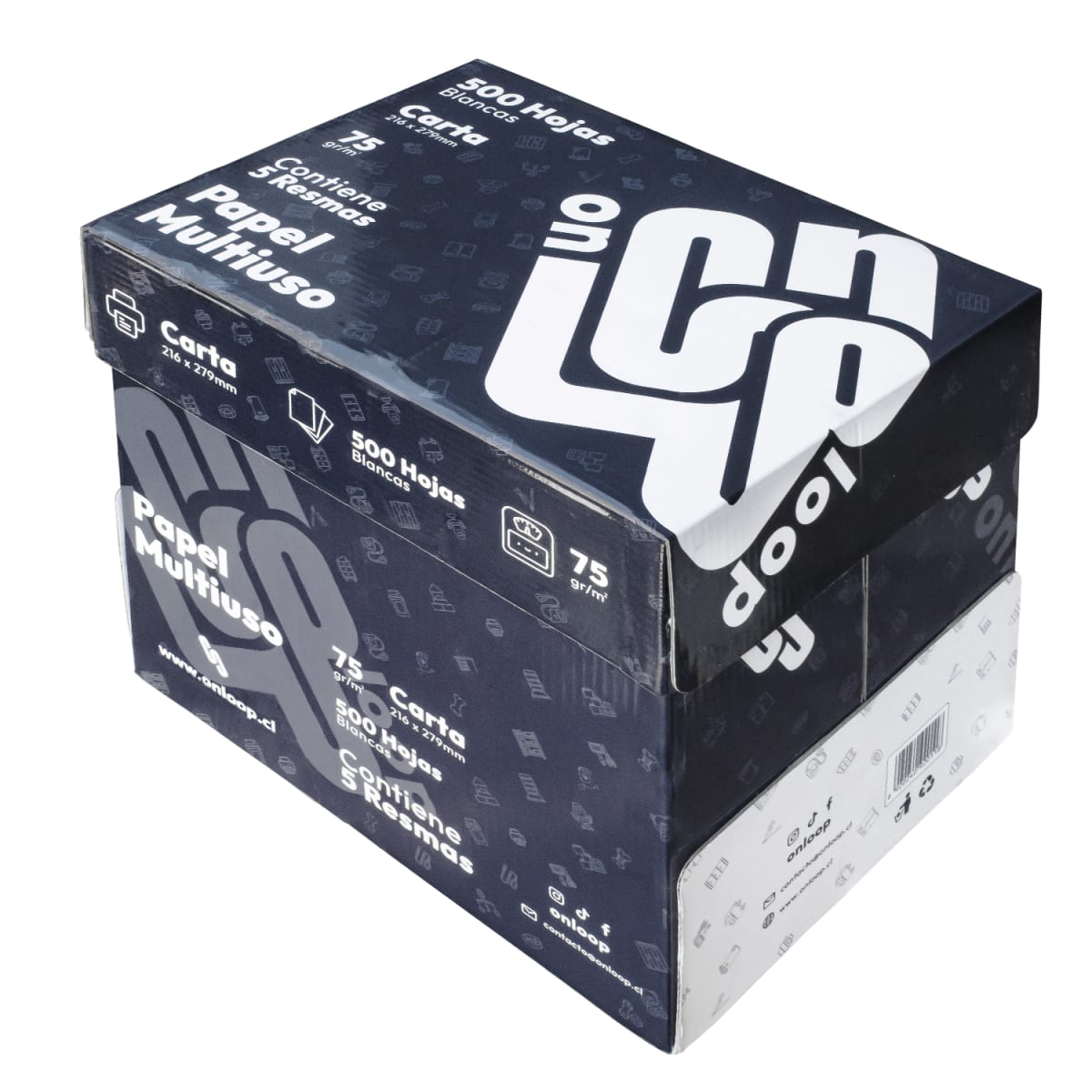 Pack 5 Resmas Carta 500 hojas 75g Blancas1