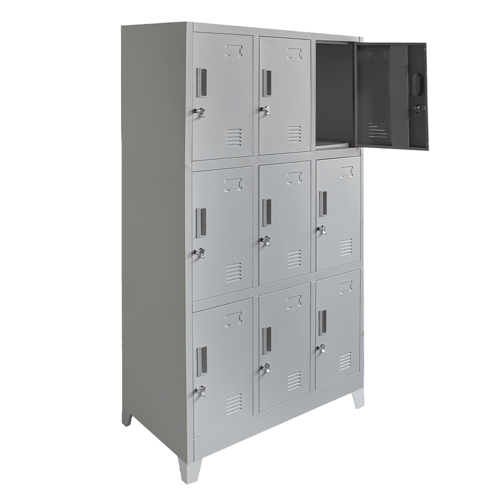 Locker Metálico - 3 Cuerpo 9 Puertas con Portacandado | Casillero Onloop PRO2