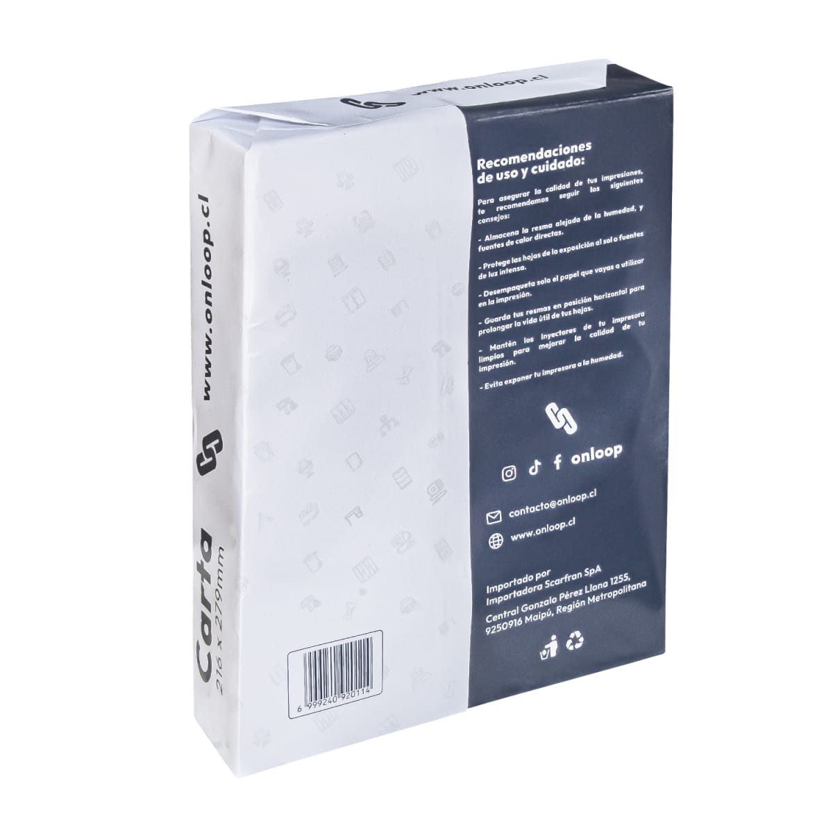Pack 5 Resmas Carta 500 hojas 75g Blancas3