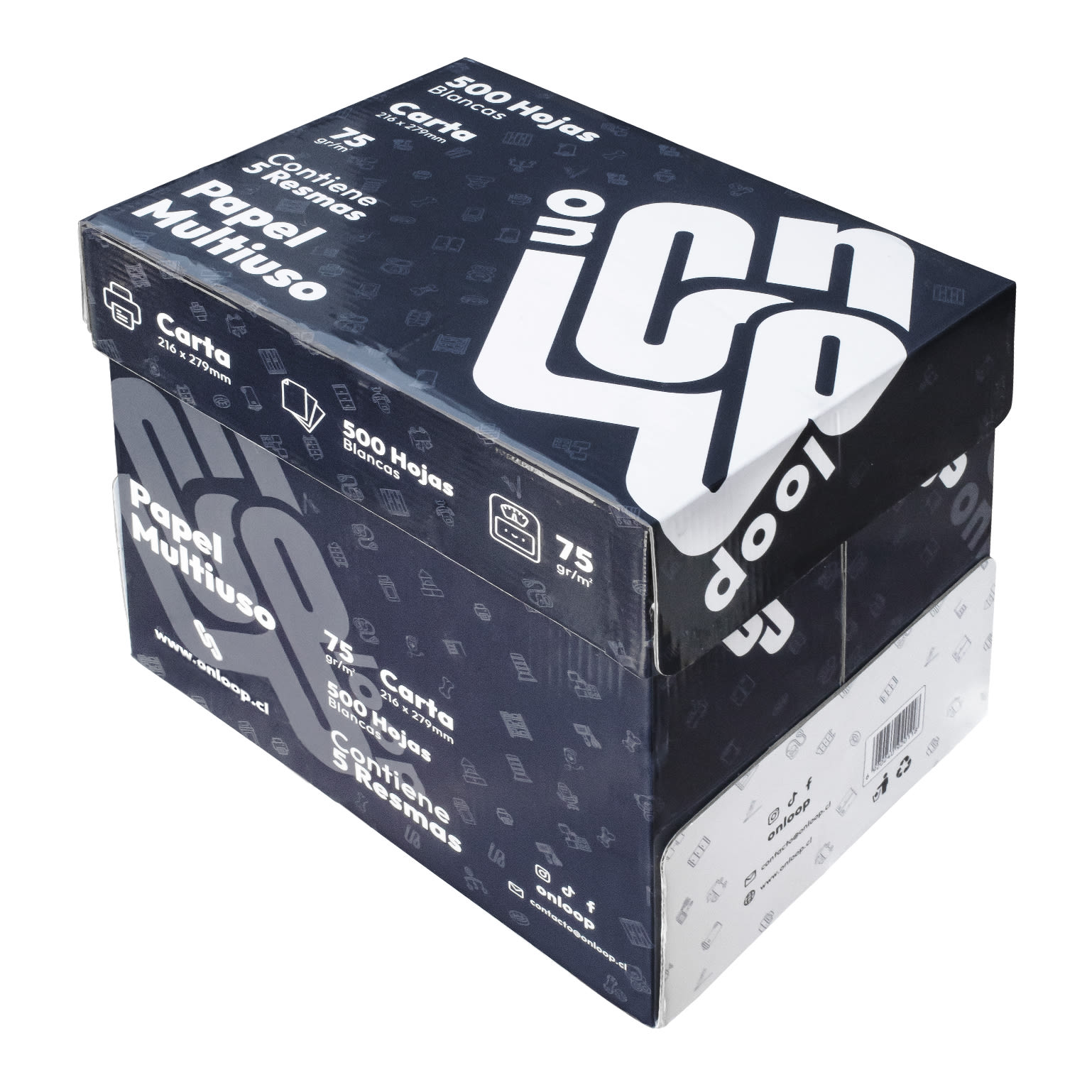 Pack 5 Resmas Carta 500 hojas 75g Blancas