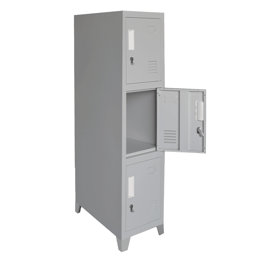 Locker Metálico - 1 Cuerpo 3 Puertas con Portacandado | Casillero Onloop Pro