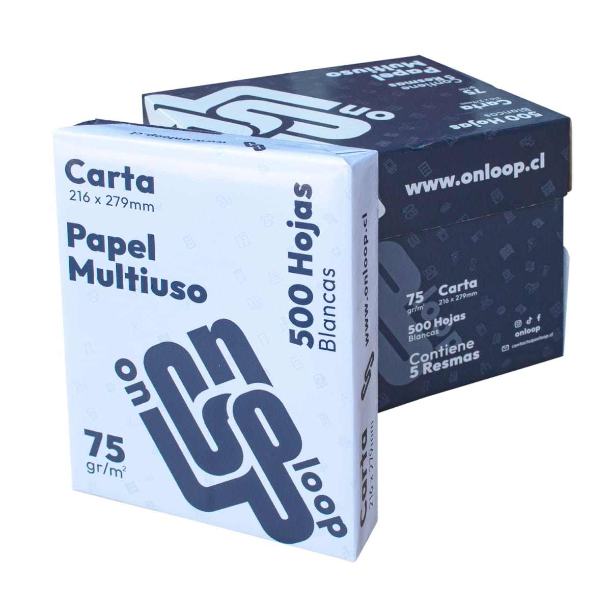 Resma de Papel Tamaño Carta – 500 Hojas Blancas 75g