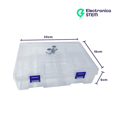 Caja organizadora doble nivel de 23.4x16.8x6.2 cm3