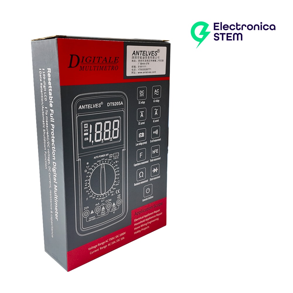 Multímetro digital DT9205A con batería3