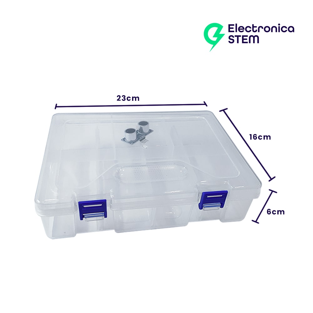Caja organizadora doble nivel de 23.4x16.8x6.2 cm 2