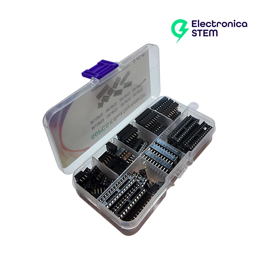Kit 66 zócalos IC paso 2.54mm con caja1