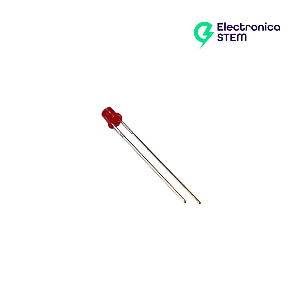 LED Difuso Rojo 3 mm (2V, 20mA) 1