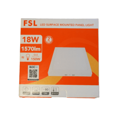 FOCO Sobrepuesto LED 18W 6500° CUADRADO