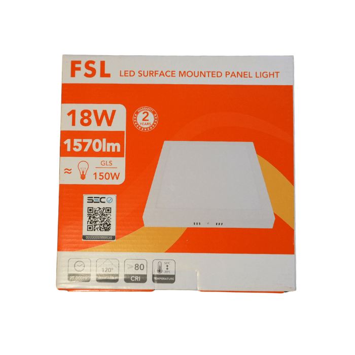 FOCO Sobrepuesto LED 18W 6500° CUADRADO1