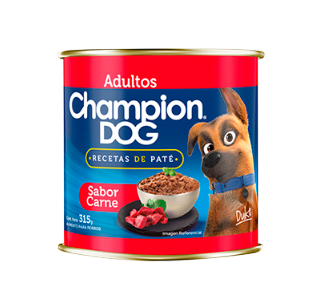 LATA CHAMPION DOG ADULTO CARNE PATE 315 GR1