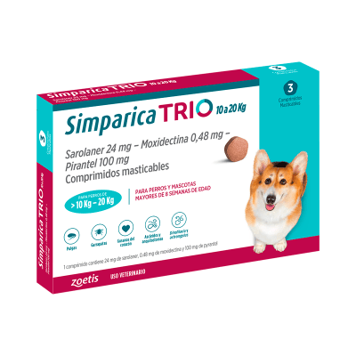 SIMPARICA TRIO 3 COMPRIMIDOS 10 - 20 KG1