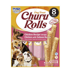 CHURU ROLLS DOG POLLO CON SALMÓN 12GR 8 TUBOS