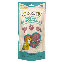 MEOWEE SNACK LÍQUIDO CUCHAREABLE DE SALMON ATUN Y CAMARON 56 GR