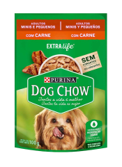 SACHET DOG CHOW ADULTOS MINIS Y PEQUEÑOS CARNE 100 GR