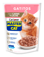 SACHET MASTER CAT GATITO CARNE Y LECHE 85 GR