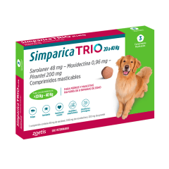 SIMPARICA TRIO 3 COMPRIMIDOS 20 A 40 KG